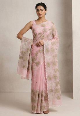 Jute linen saree with thread work MSH204