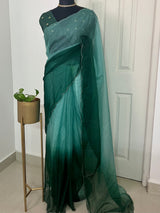 Handworked Ombre Organza saree -MOS754