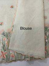 Mul chanderi embriodery saree with scalloped borders MSH176