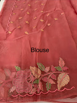 Soft Organza-Chiffon saree with embroidery and cutdana work - MOS5786