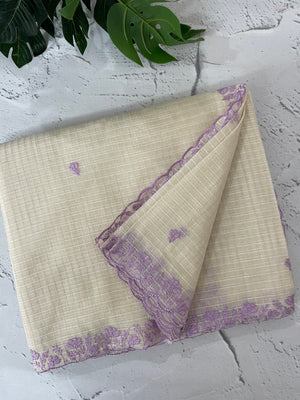 Kota Chanderi saree with embroidery borders - MNM221