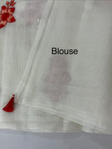 Soft Netkota saree with embroidery MSH298(1) White to Red