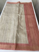 Soft Blended matka tussar silk saree- MMT434