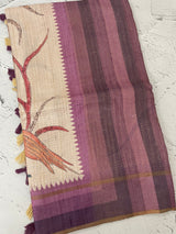 Soft Printed Blended matka tussar silk saree- MMT467