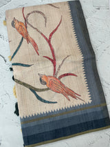 Soft Printed Blended matka tussar silk saree- MMT467