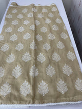 Semi linen saree with embroidery MLS834