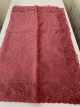 Soft Crush Organza-Chiffon saree with embroidery and cutdana work - MOS5785