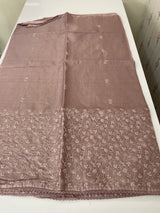 Soft kota checks saree with embroidery - MS7695 DustyMauve