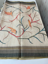 Soft Printed Blended matka tussar silk saree- MMT467