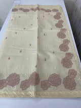 Moonga Kota checks saree with tissue applique work MSH265