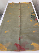 Jamdani silk Cotton Saree with thread weaving MSJ344 Grey
