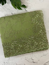 Soft Crush Organza-Chiffon saree with embroidery and cutdana work - MOS5785