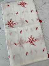 Soft Netkota saree with embroidery MSH298(2)White to Red