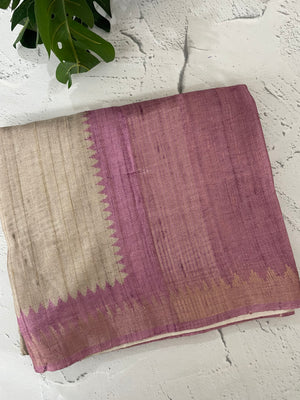 Soft Blended matka tussar silk saree- MMT434