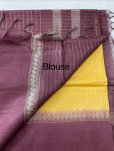 Bhagalpuri Semi tussar saree with contrast retta pattu borders and blouse -MS895(4)