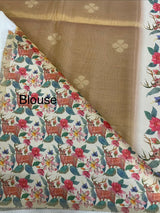 Soft Tissue silk mix semi silk saree with prints MSH3844 (3)