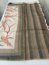 Soft Printed Blended matka tussar silk saree- MMT467