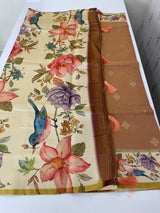 Soft Tissue silk mix semi silk saree with prints MSH3844(1)