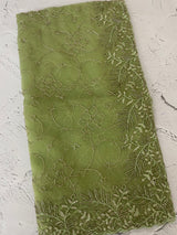Soft Crush Organza-Chiffon saree with embroidery and cutdana work - MOS5785