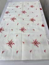 Soft Netkota saree with embroidery MSH298(2)White to Red