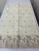 Mul chanderi embriodery saree with scalloped borders MSH176