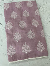 Semi linen saree with embroidery MLS834