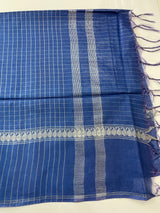 Bhagalpuri Semi tussar saree with contrast retta pattu borders and blouse -MS895(11)