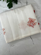 Soft Netkota saree with embroidery MSH298(3)White to Red