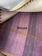 Soft Printed Blended matka tussar silk saree- MMT467