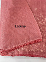 Soft kota checks saree with embroidery - MS7695 DustyMauve