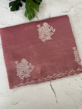 Soft crush Organza saree with embroidery and applique work MS14764