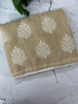 Semi linen saree with embroidery MLS834