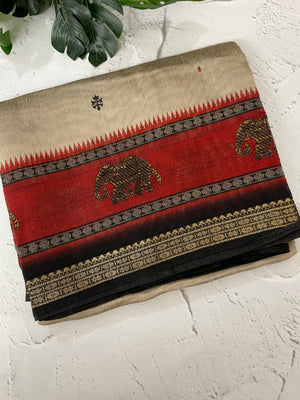 Assam soft silk saree with prints MAS499