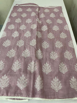 Semi linen saree with embroidery MLS834