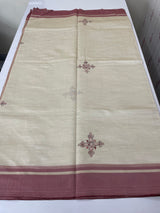 Blended tussar silk saree with hand embroidery MS40488