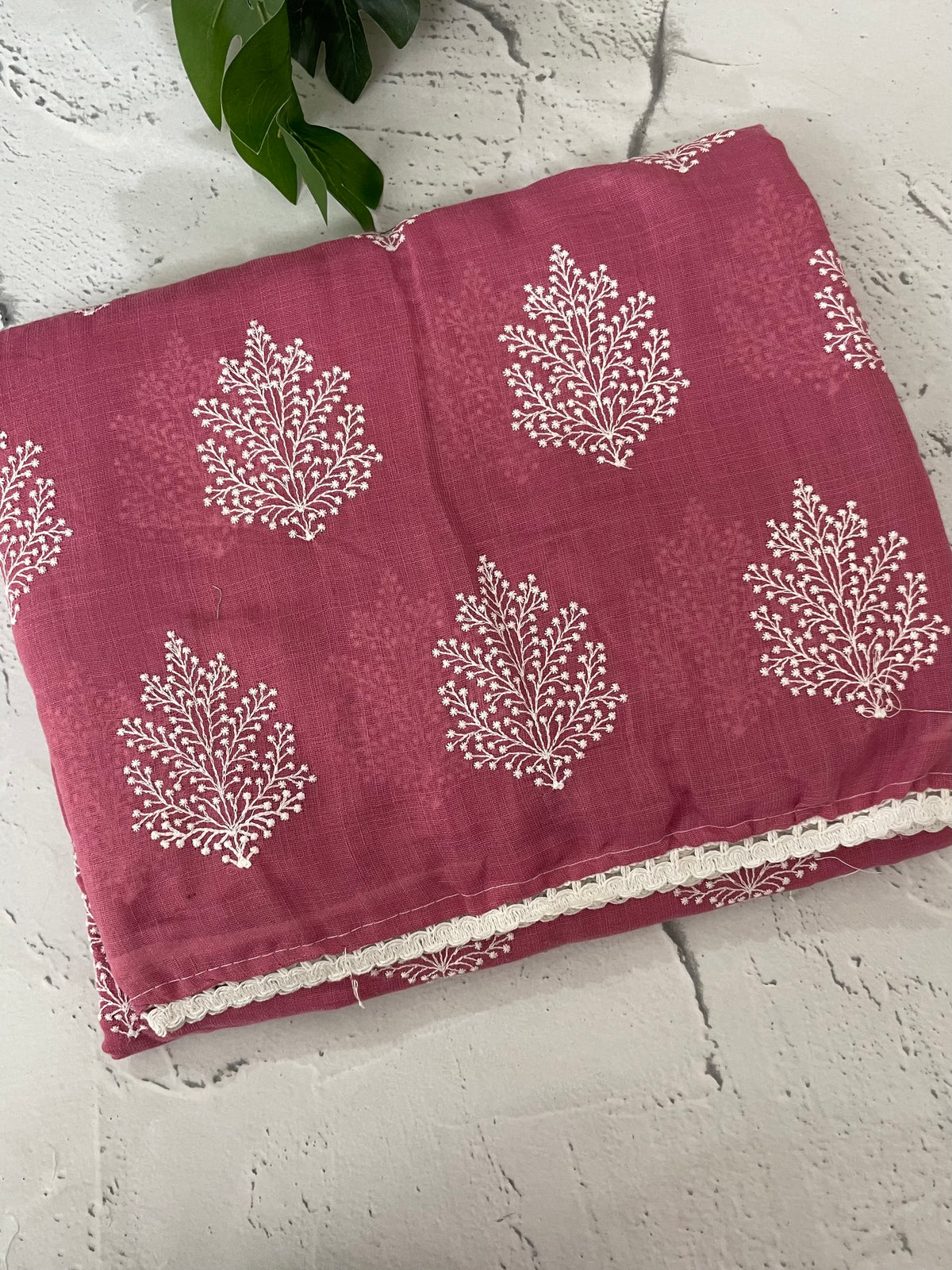 Semi linen saree with embroidery MLS834