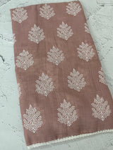 Semi linen saree with embroidery MLS834