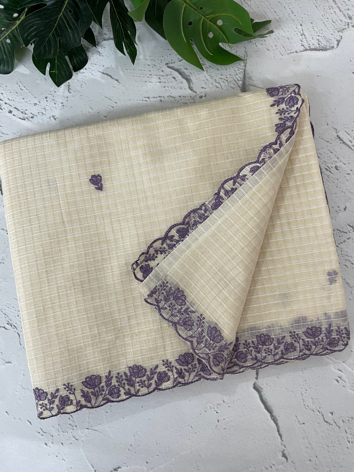 Kota Chanderi saree with embroidery borders - MNM221