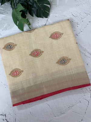 Tissue linen saree MLS349
