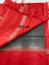 Bhagalpuri Semi tussar saree with contrast retta pattu borders and blouse -MS895(10)