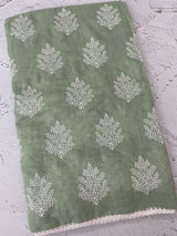 Semi linen saree with embroidery MLS834