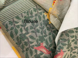 Jamdani silk Cotton Saree with thread weaving MSJ344 Grey