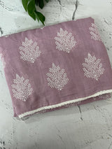 Semi linen saree with embroidery MLS834