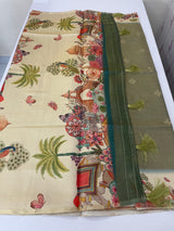 Soft Tissue silk mix semi silk saree with prints MSH3844 (5)