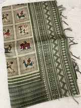 Kanta Handstitched Blended printed matka tussar silk saree MS15489