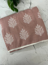 Semi linen saree with embroidery MLS834