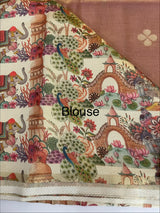 Soft Tissue silk mix semi silk saree with prints MSH3844(6)