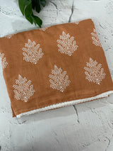 Semi linen saree with embroidery MLS834