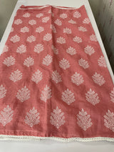 Semi linen saree with embroidery MLS834