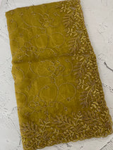 Soft Crush Organza-Chiffon saree with embroidery and cutdana work - MOS5785